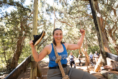 Maria Morrison at the 25th Infantry obstacle course