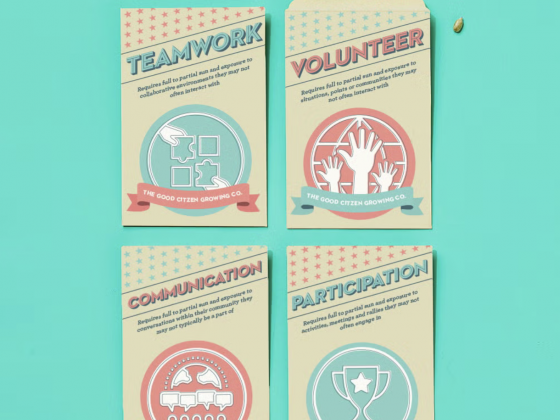 Graphic about Teamwork, Volunteer, Communication, Participation