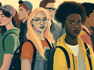 Illustration of college students