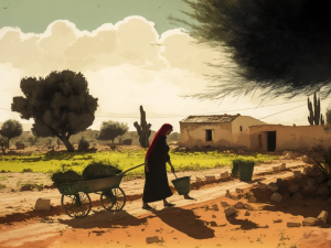 Illustration from Rural Tunisia a farmland scene